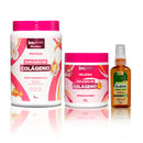 Kit com Creme de Pentear + Gelatina Explosão de Colágeno + Óleo de Abacate e Oliva | bn.Cachos